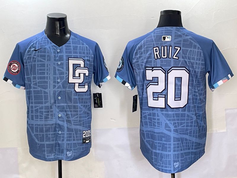Men Washington Nationals #20 Ruiz Blue Joint Name 2025 Nike MLB Jersey style 5